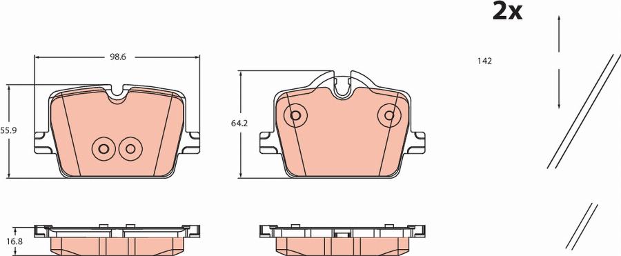 TRW GDB2487 - Kit pastiglie freno, Freno a disco autozon.pro