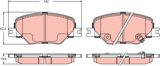 TRW GDB2424 - Kit pastiglie freno, Freno a disco autozon.pro