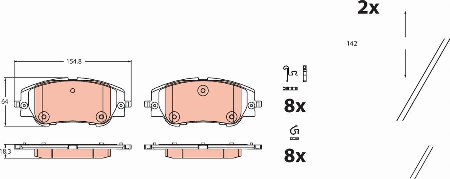 TRW GDB2478 - Kit pastiglie freno, Freno a disco autozon.pro