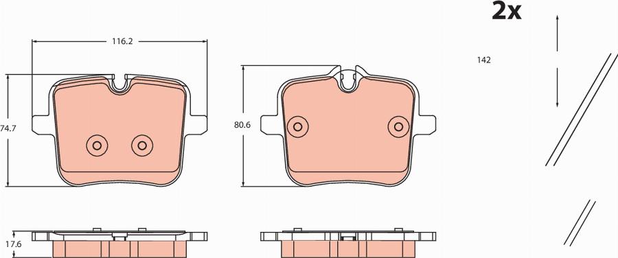 TRW GDB2519 - Kit pastiglie freno, Freno a disco autozon.pro