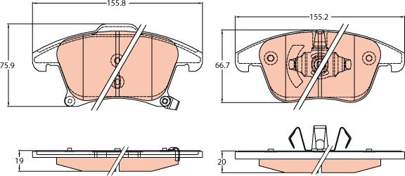 TRW GDB2092 - Kit pastiglie freno, Freno a disco autozon.pro