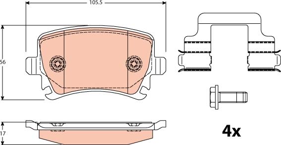 TRW GDB2083 - Kit pastiglie freno, Freno a disco autozon.pro