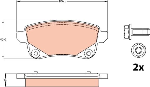 TRW GDB2082 - Kit pastiglie freno, Freno a disco autozon.pro