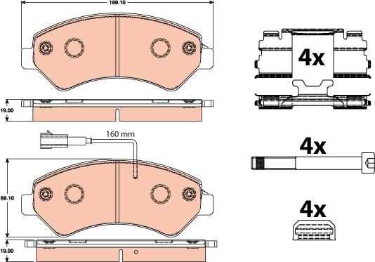 TRW GDB2072 - Kit pastiglie freno, Freno a disco autozon.pro