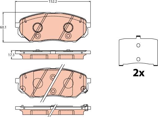 TRW GDB2195 - Kit pastiglie freno, Freno a disco autozon.pro