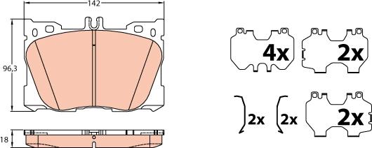 TRW GDB2150 - Kit pastiglie freno, Freno a disco autozon.pro