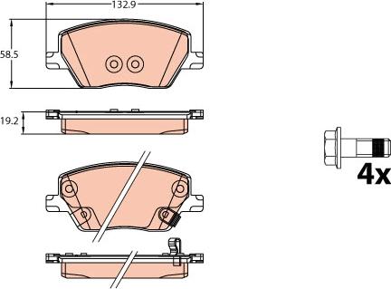 TRW GDB2151 - Kit pastiglie freno, Freno a disco autozon.pro