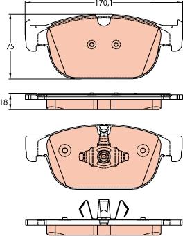 TRW GDB2153 - Kit pastiglie freno, Freno a disco autozon.pro