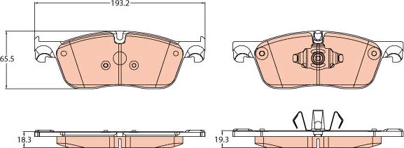 TRW GDB2119 - Kit pastiglie freno, Freno a disco autozon.pro