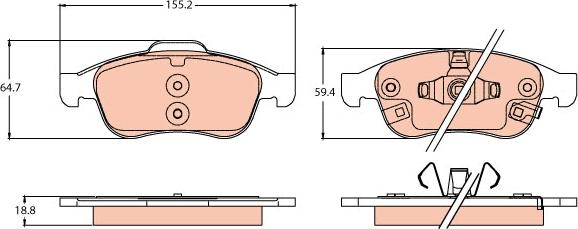 TRW GDB2111 - Kit pastiglie freno, Freno a disco autozon.pro