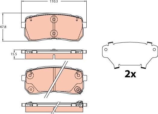 TRW GDB2112 - Kit pastiglie freno, Freno a disco autozon.pro