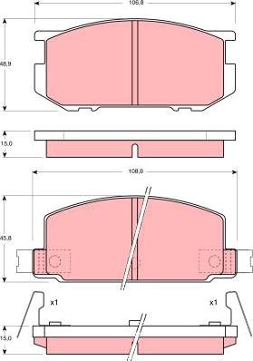 TRW GDB211 - Kit pastiglie freno, Freno a disco autozon.pro