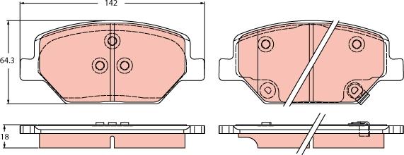 TRW GDB2185 - Kit pastiglie freno, Freno a disco autozon.pro