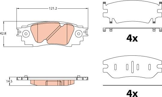 TRW GDB2183 - Kit pastiglie freno, Freno a disco autozon.pro