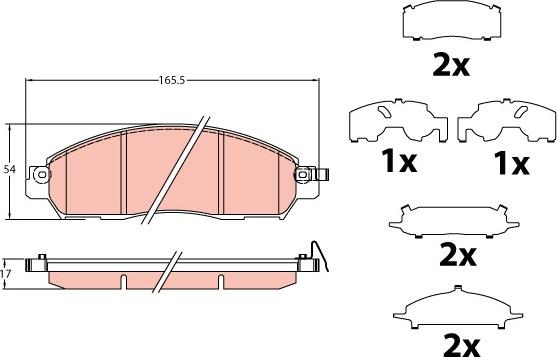 TRW GDB2182 - Kit pastiglie freno, Freno a disco autozon.pro