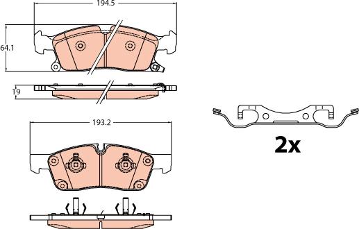 TRW GDB2130 - Kit pastiglie freno, Freno a disco autozon.pro