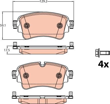 TRW GDB2132 - Kit pastiglie freno, Freno a disco autozon.pro