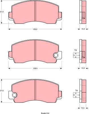 TRW GDB212 - Kit pastiglie freno, Freno a disco autozon.pro