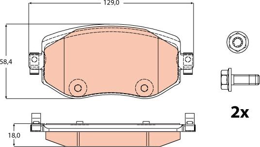 TRW GDB2175 - Kit pastiglie freno, Freno a disco autozon.pro