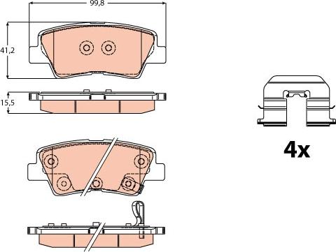 TRW GDB2173 - Kit pastiglie freno, Freno a disco autozon.pro