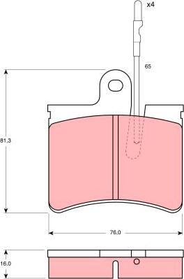 TRW GDB287 - Kit pastiglie freno, Freno a disco autozon.pro