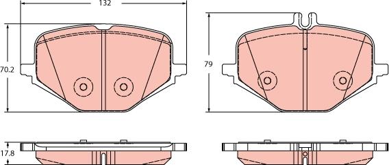 TRW GDB2395 - Kit pastiglie freno, Freno a disco autozon.pro