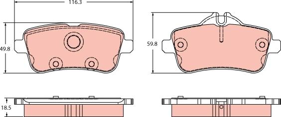 TRW GDB2391 - Kit pastiglie freno, Freno a disco autozon.pro