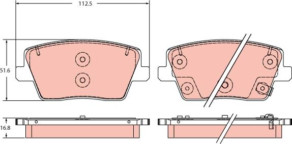 TRW GDB2355 - Kit pastiglie freno, Freno a disco autozon.pro