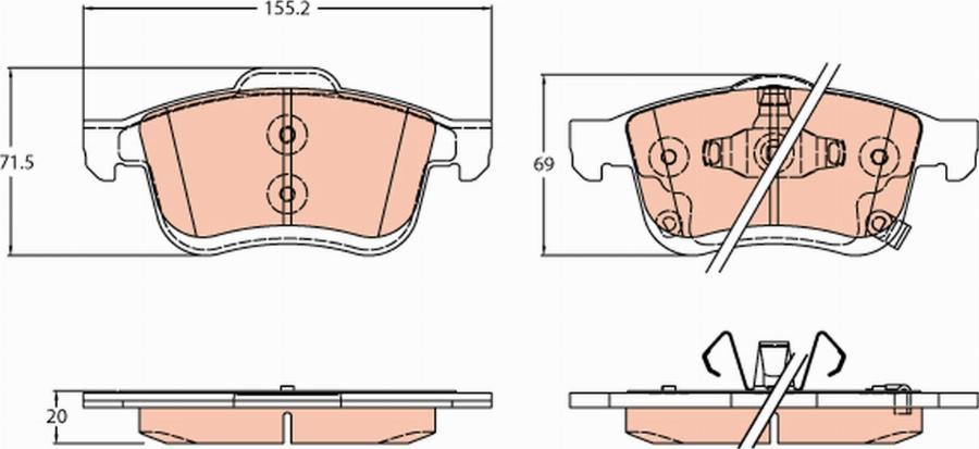 TRW GDB2305 - Kit pastiglie freno, Freno a disco autozon.pro