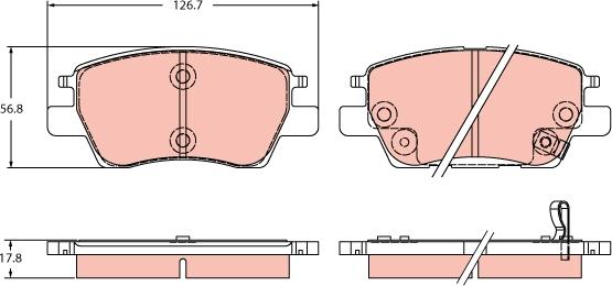 TRW GDB2387 - Kit pastiglie freno, Freno a disco autozon.pro