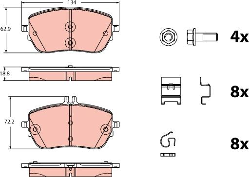 TRW GDB2330 - Kit pastiglie freno, Freno a disco autozon.pro