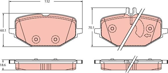 TRW GDB2372 - Kit pastiglie freno, Freno a disco autozon.pro