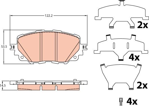 TRW GDB2200 - Kit pastiglie freno, Freno a disco autozon.pro