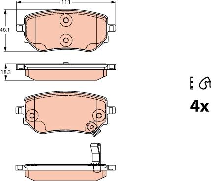 TRW GDB2270 - Kit pastiglie freno, Freno a disco autozon.pro