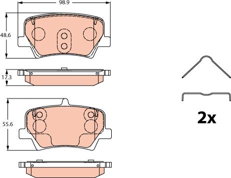 TRW GDB2277 - Kit pastiglie freno, Freno a disco autozon.pro