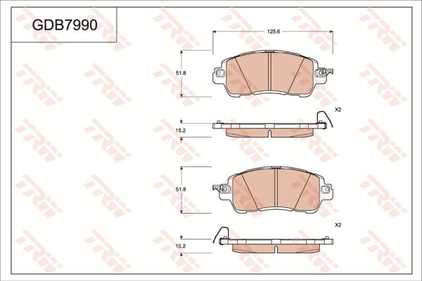 TRW GDB7990 - Kit pastiglie freno, Freno a disco autozon.pro