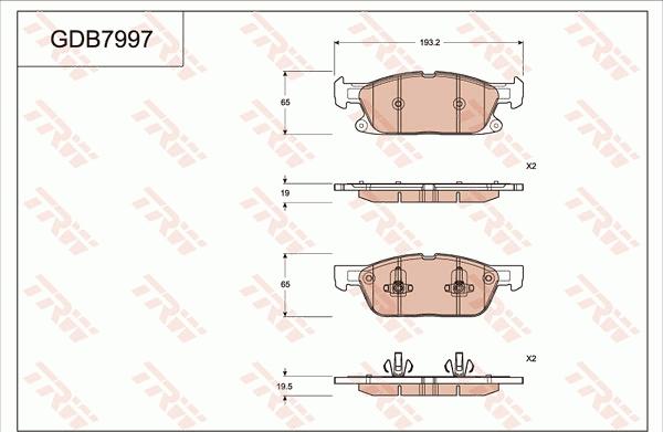 TRW GDB7997 - Kit pastiglie freno, Freno a disco autozon.pro