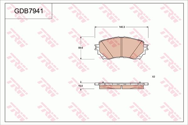 TRW GDB7941 - Kit pastiglie freno, Freno a disco autozon.pro