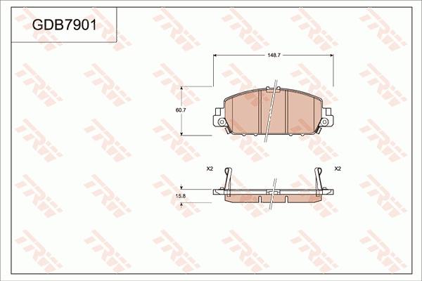 TRW GDB7901AT - Kit pastiglie freno, Freno a disco autozon.pro