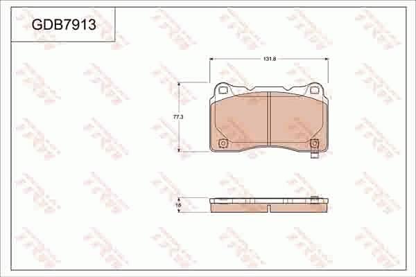 TRW GDB7913DT - Kit pastiglie freno, Freno a disco autozon.pro