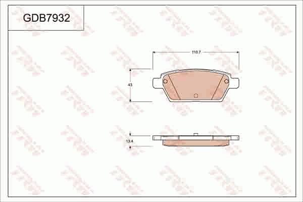 TRW GDB7932AT - Kit pastiglie freno, Freno a disco autozon.pro