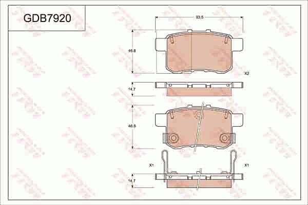 TRW GDB7920AT - Kit pastiglie freno, Freno a disco autozon.pro