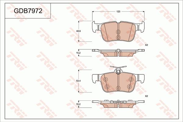 TRW GDB7972 - Kit pastiglie freno, Freno a disco autozon.pro