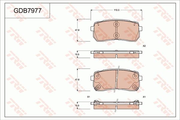 TRW GDB7977 - Kit pastiglie freno, Freno a disco autozon.pro