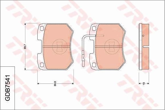 TRW GDB7541 - Kit pastiglie freno, Freno a disco autozon.pro