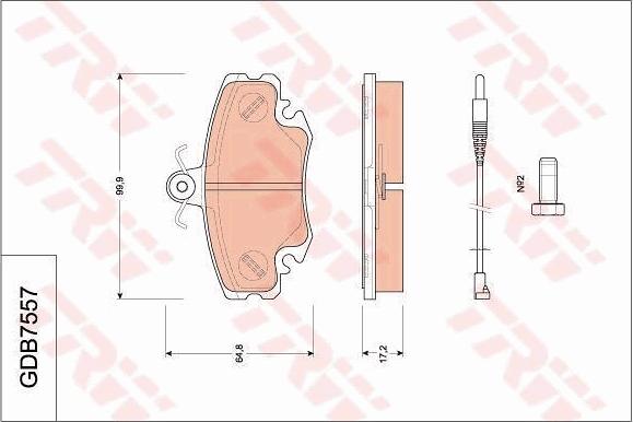 TRW GDB7557 - Kit pastiglie freno, Freno a disco autozon.pro