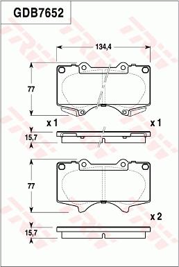 TRW GDB7652 - Kit pastiglie freno, Freno a disco autozon.pro