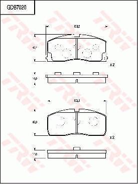 TRW GDB7020 - Kit pastiglie freno, Freno a disco autozon.pro