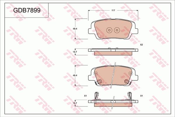 TRW GDB7899 - Kit pastiglie freno, Freno a disco autozon.pro