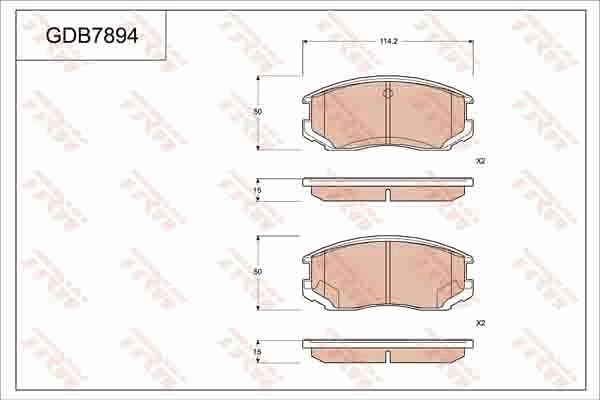 TRW GDB7894 - Kit pastiglie freno, Freno a disco autozon.pro